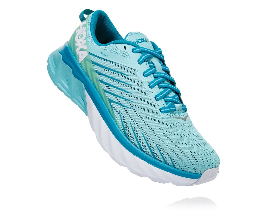 Hoka One One Arahi 4 Philippines - Womens Wide Running Shoes - Turquoise / Blue | BE1809523